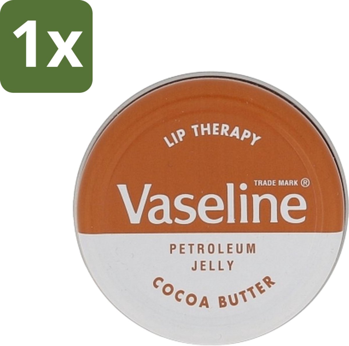 1 x Vaseline - Lip Therapy - Lippenbalsem - Cocoa Butter - 20 g - Lippenbalsem - Droge Lippen - Lippen Verzorging - Cacaoboter - Uitdroging Voorkomen