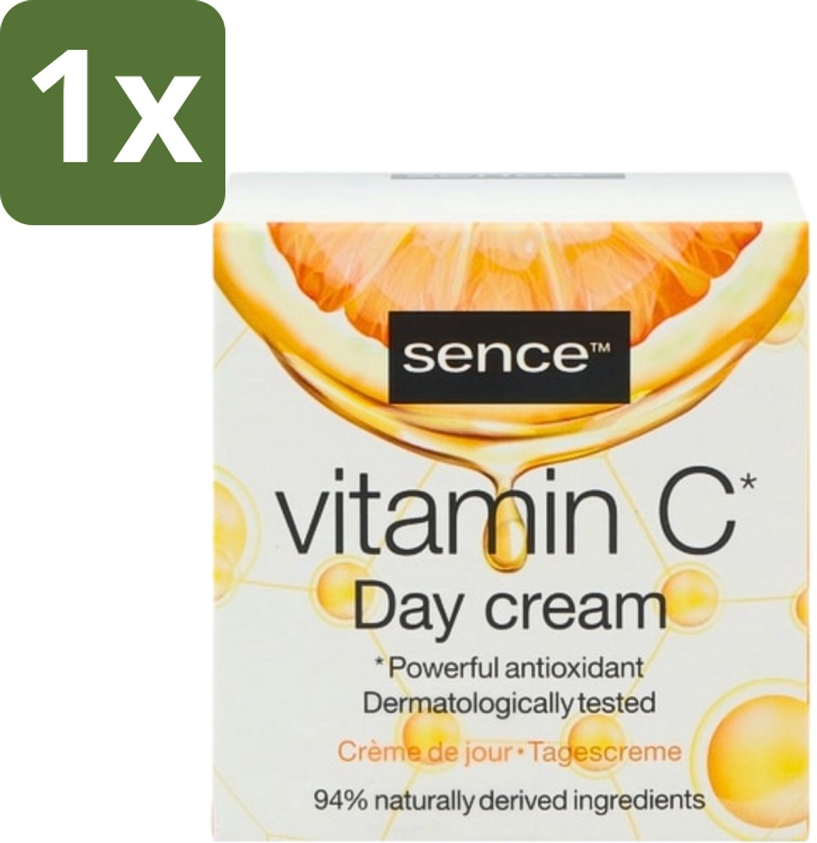 1 x Sence - Vitamine C - Dagcrème - Stralende Huid - 50 ml - Vitamine C Crème - Stralende Huid - Huidveroudering - Collageen - Antioxidant