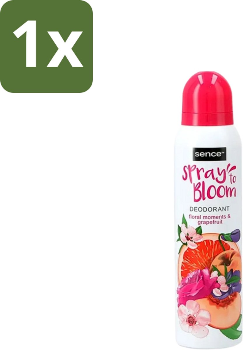 1 x Sence - Floral & Grapefruit - Deodorant - Fris & Fruitig - 150 ml - Frisheid - Fruitige Geur - Bloemige Geur - Grapefruit - Deodorant