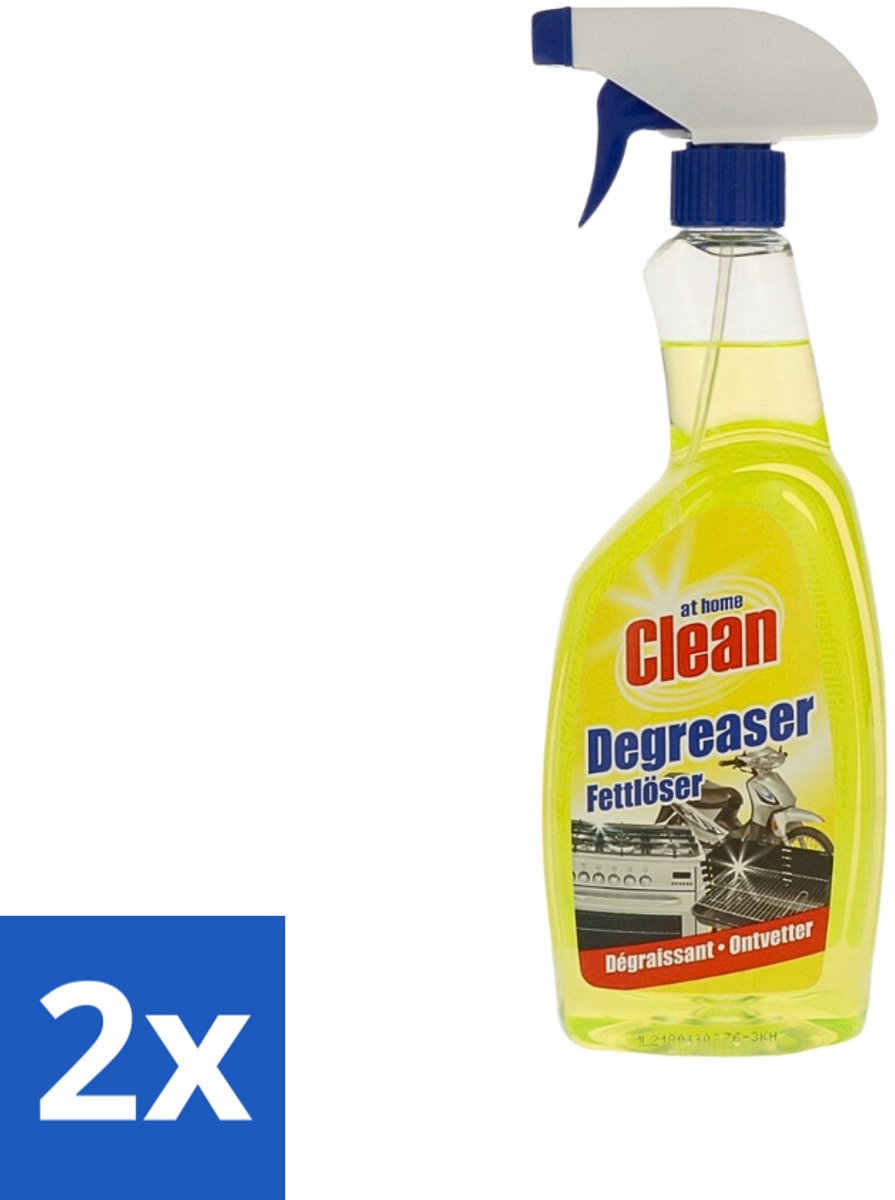 2 x At Home - Clean - Ontvetter - Snel Resultaat - 750 ml - Ontvetter - Keuken Reiniger - Vetverwijdering - Snel Reinigen - Keuken Schoonmaken