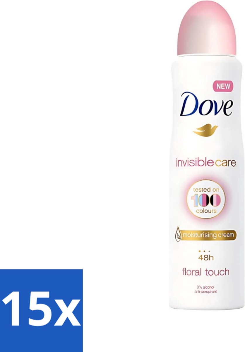 15 x Dove - Deodorant - Spray Invisible Care - Onzichtbare bescherming - 250 ml - Onzezichtbare Deodorant - Anti-transpirant Spray - Zweet En Geur Bescherming - Huidverzorging - Alcoholvrije Deodorant