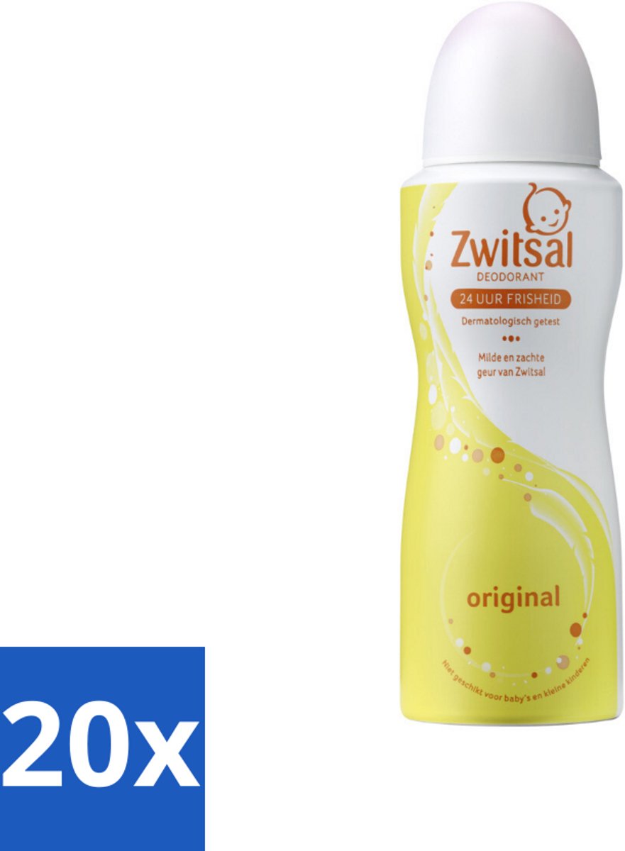 20 x Zwitsal Deodorant Original 100 ml - Zwitsal Deodorant - Deodorant Spray - Fris Geur - Huidvriendelijk Deodorant - Zonder Alcohol