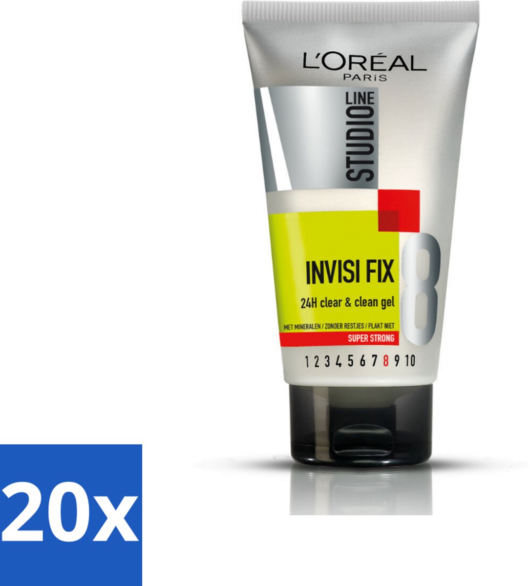 20 x L'Oréal Studio Line Invisi Fix 24H Clear & Clean Gel Super Strong 150 ml - Haarkleur - Haartypen - Haartypen - Haartypen
