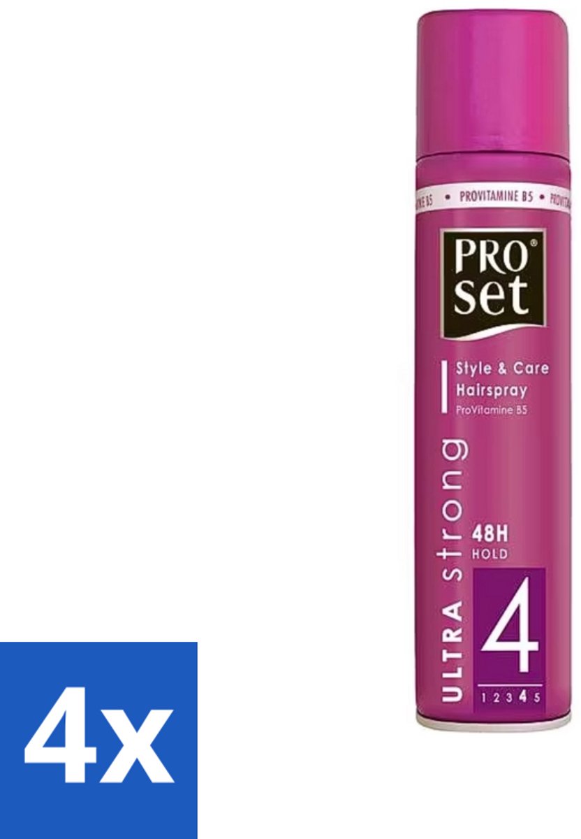 Proset - Haarspray - Ultra Sterk - 48 uur Werking - 250 ml - Voordeelverpakking - 4 stuks