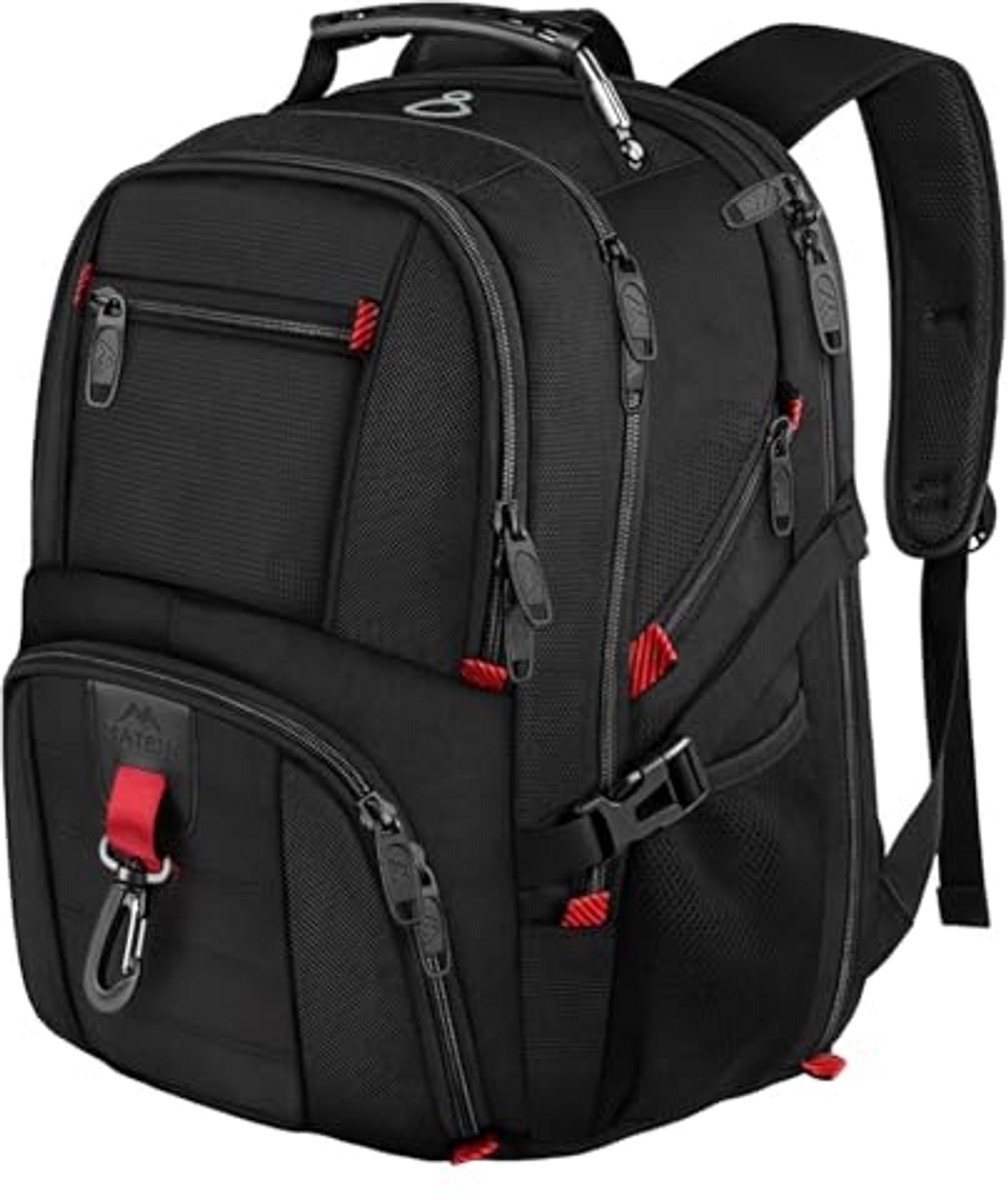 Grote Laptoprugzak 50L voor Heren, Geschikt voor 17,3 Inch Laptop, Ruime Rugzak met Veel Opbergruimte, voor Werk, Reizen en Studie