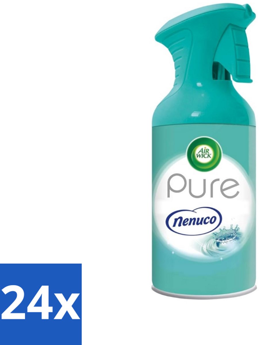 Air Wick - Luchtverfrisser - Pure Nenuco - Spray - 250 ml - Voordeelverpakking - 24 stuks