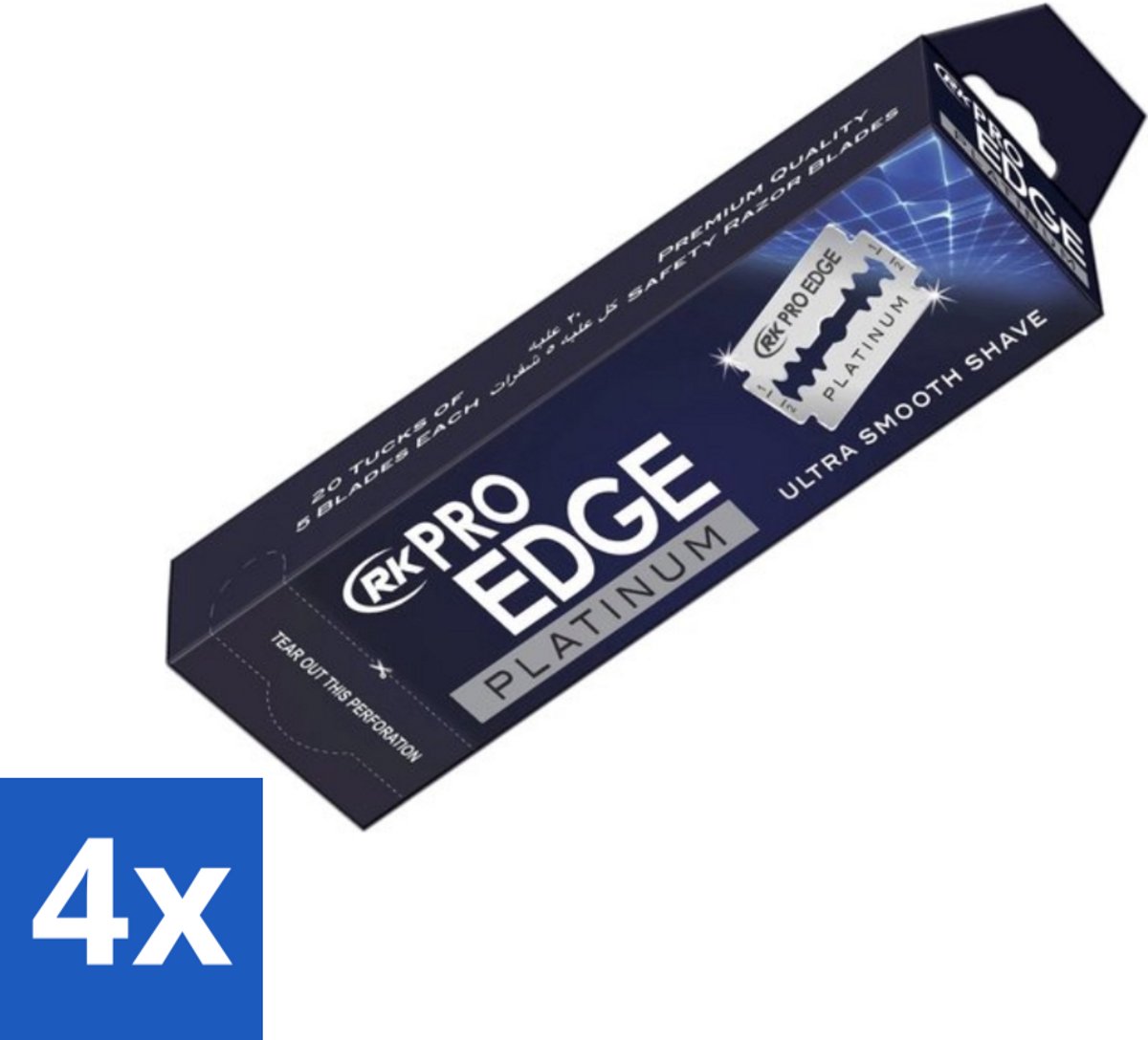 4 x Pro Edge - Double Edge Blade - Dubbele Scheermesjes - Super Smooth Shave - 100 Mesjes - Dubbele Scheermesjes - Super Smooth Shave - 6B HC Staal - Scheermes - Scherpe Rand