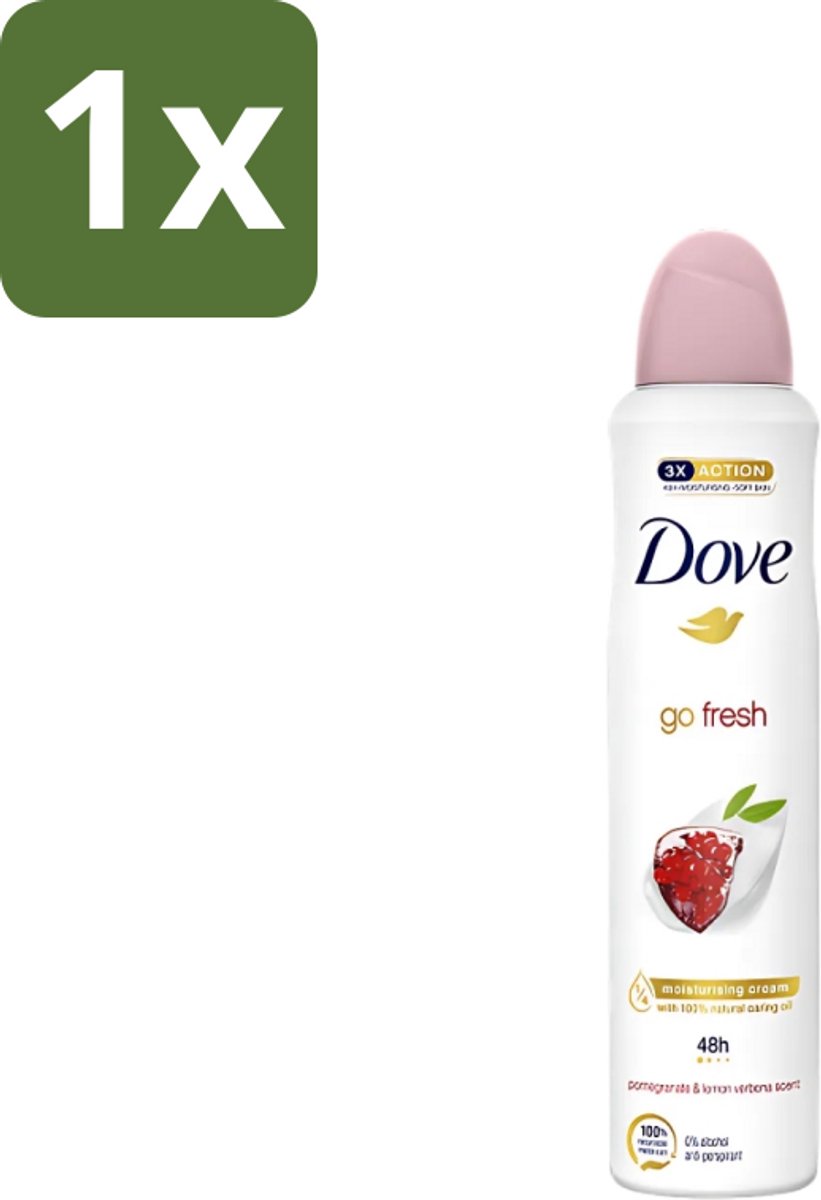 1 x Dove - Deodorant - Spray Go Fresh - Granaatappel - Fruitige geur - 250 ml - Dove Deodorant Spray - Granaatappel - Citroenverbena - Fruitige Geur - Anti-Transpirant