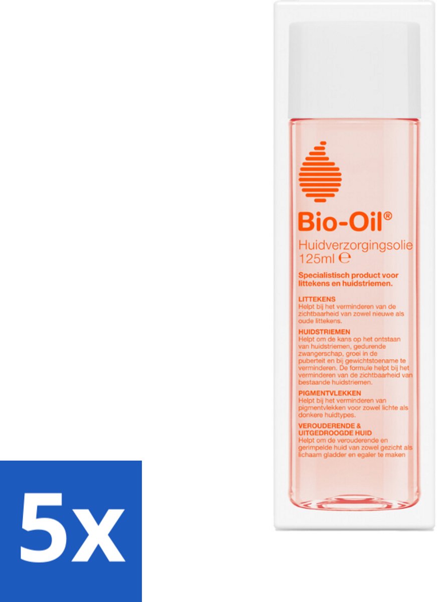 5 x Bio-Oil Huidverzorgingsolie 125 ml - Huidverzorging - Littekens - Huidstriemen - Pigmentvlekken - Huidverzorgingsolie