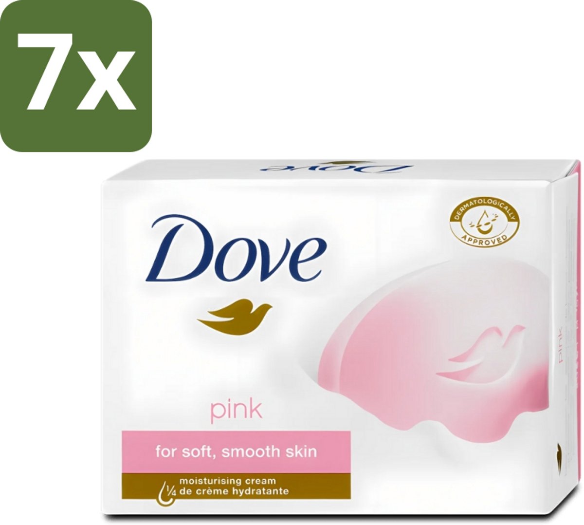 7 x Dove - Zeep - Pink - Hydraterend - 90 g - Zeep - Hydraterende Zeep - Roze Zeep - Crème Zeep - Droge Huid