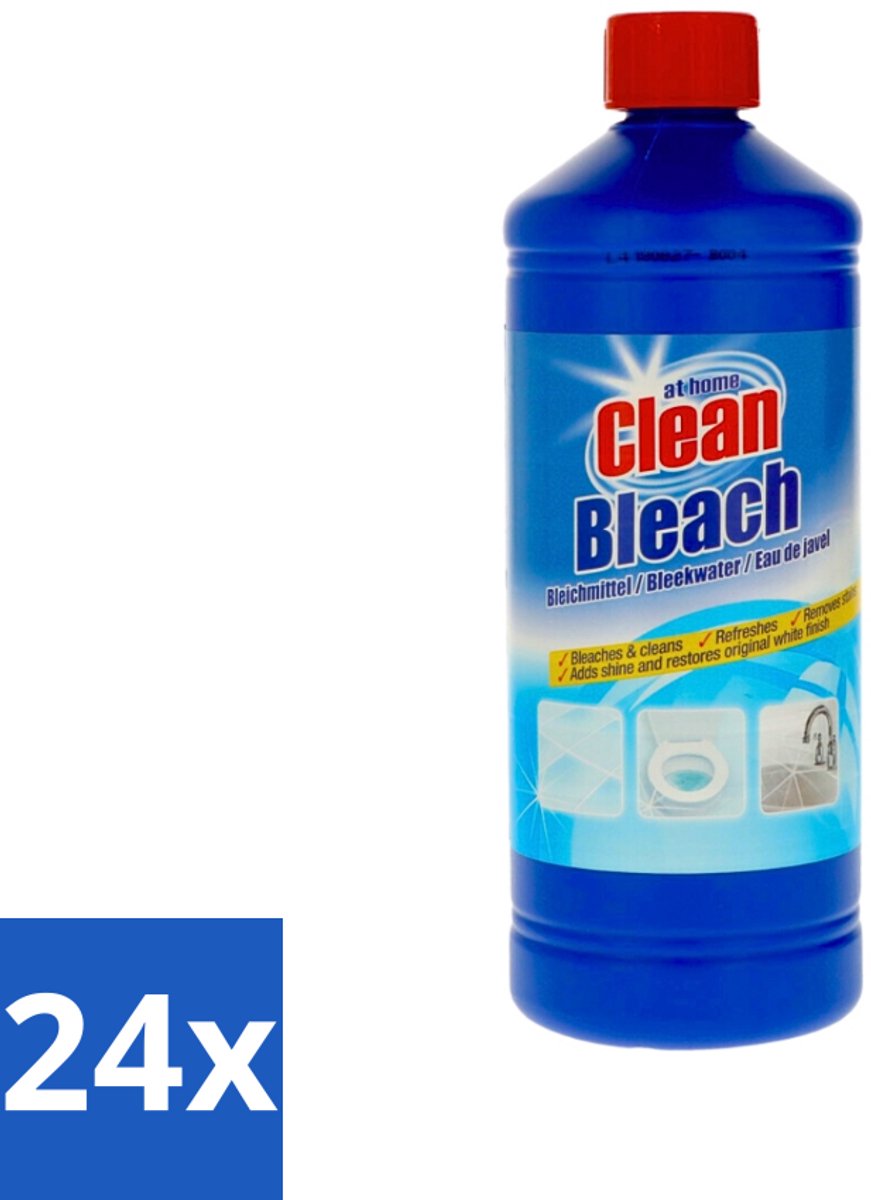 At Home - Clean - Bleekmiddel - Hersteld Oorspronkelijke Wit - 1 L - Voordeelverpakking - 24 stuks