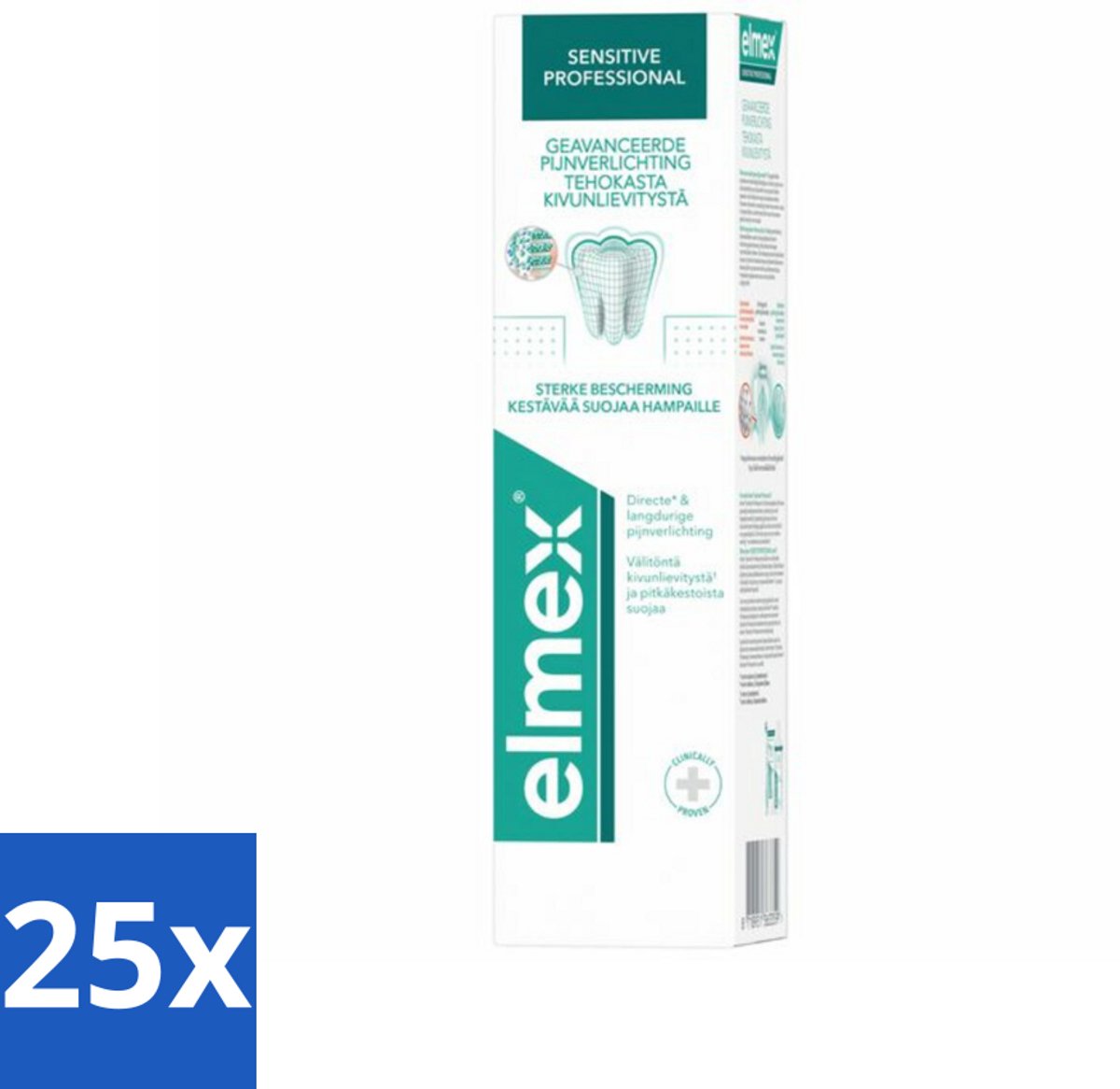 25 x Elmex Tandpasta Sensitive Professional 75 ml - Gevoelige Tanden - Tandgevoeligheid - Tandpasta - Pro-Argin - Tandhalscariës