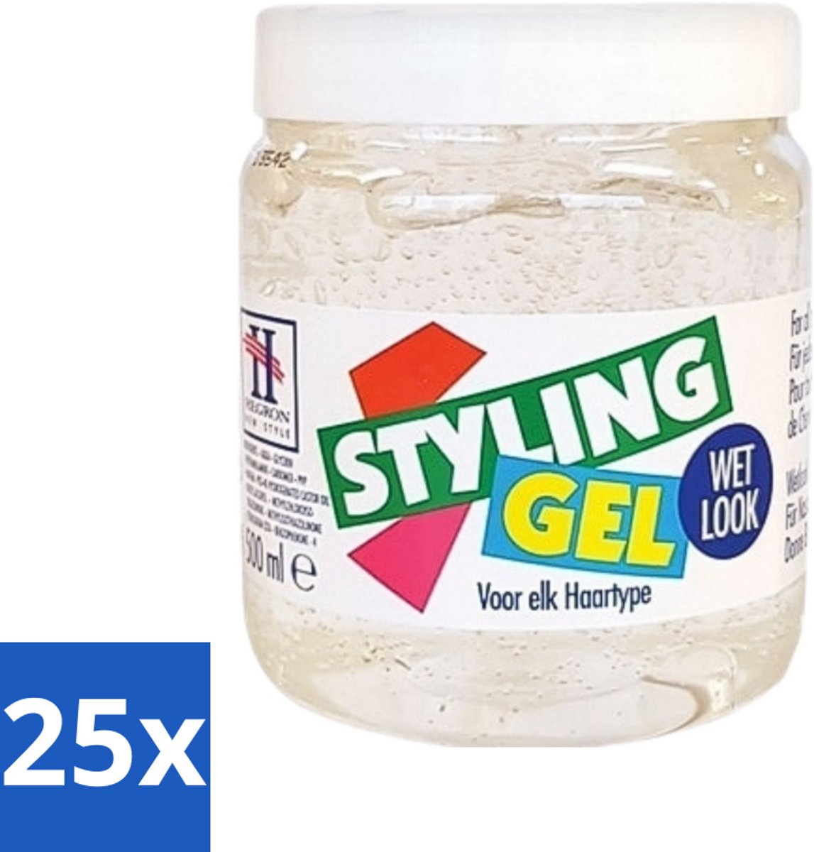 25 x Hegron - Styling Gel - Wetlook Wit - Glanzende Afwerking - 150 ml - Styling Gel - Wetlook Gel - Glans Haar - Haar Fixatie - Haar Stijl