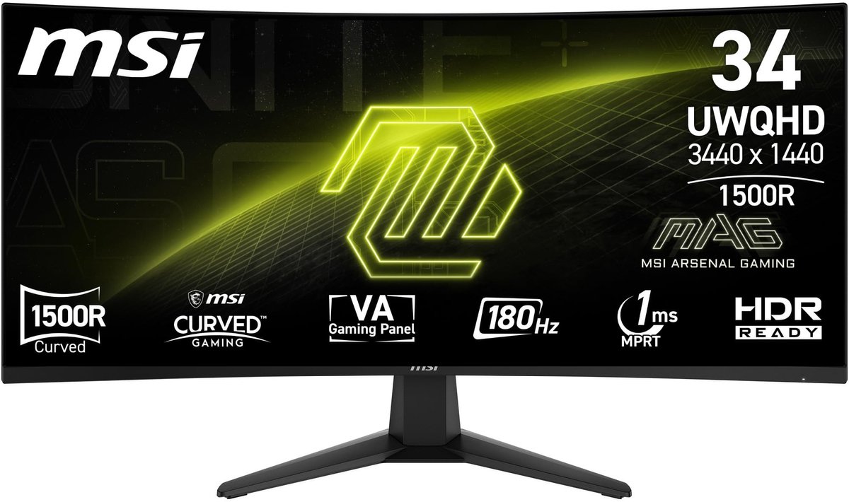 Solidchoice - 34 Inch UWQHD Monitor met 180 Hz Refresh Rate