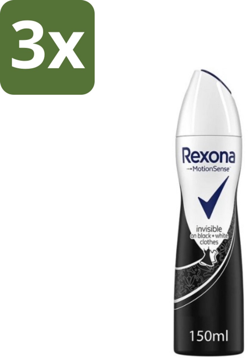 3 x Rexona - Invisible Diamond - Deodorant Spray - Anti-perspirant - 150 ml - Anti-perspirant - Deodorant Spray - Zweetbescherming - Vlekkenbescherming - Frisheid