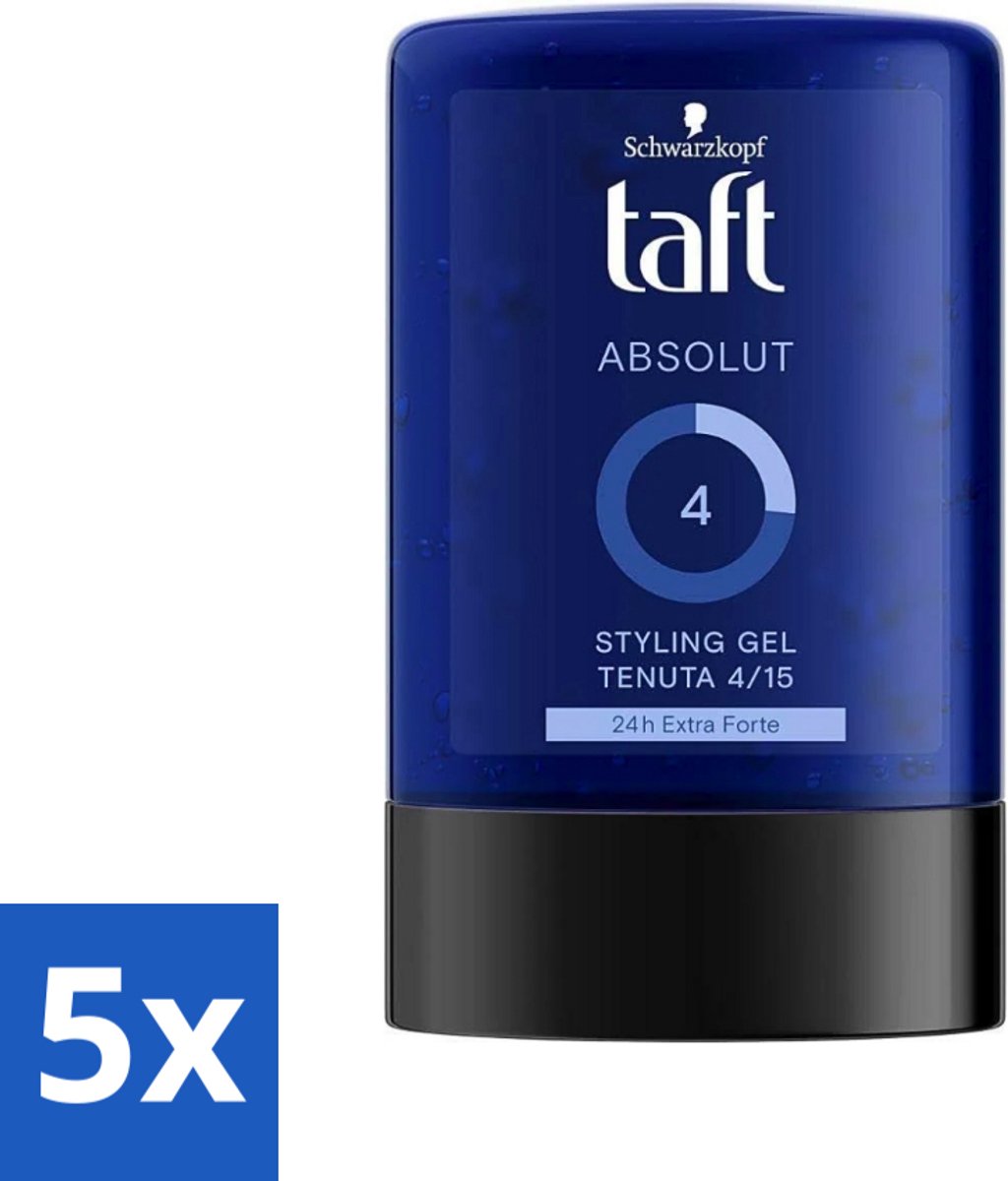 Schwarzkopf - Taft - Absolut Haargel - Mannen - Langdurige Hold - 300 ml - Bulkverpakking - 5 stuks