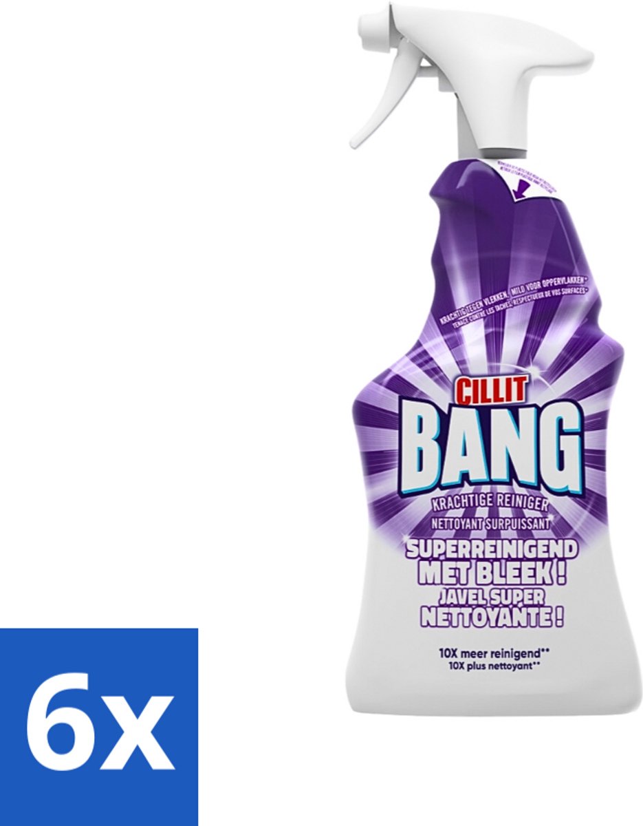 Cillit Bang - Bleek - Verwijdert Hardnekkig Vuil - Sterke Bleekwerking - 750 ml - Voordeelverpakking - 6 stuks