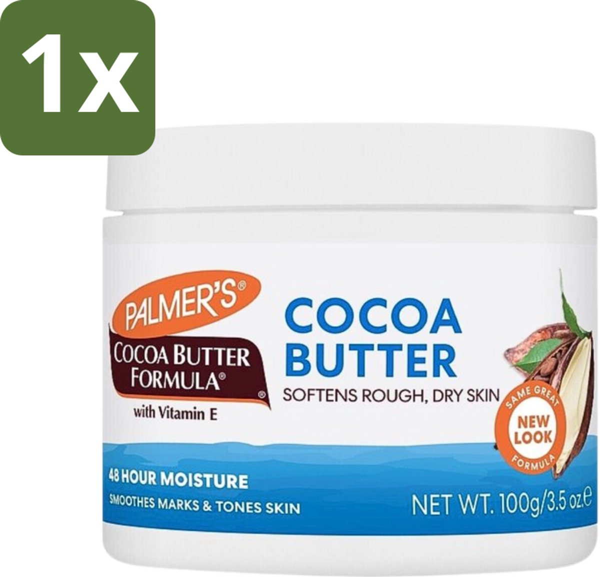 1 x Palmers - Huidverzorging - Cocoa Butter Formula Cream Jar - Intensieve Hydratatie - 200 g - Cacaoboter - Huidverzorging - Intensieve Hydratatie - Droge Huid - Huidherstel