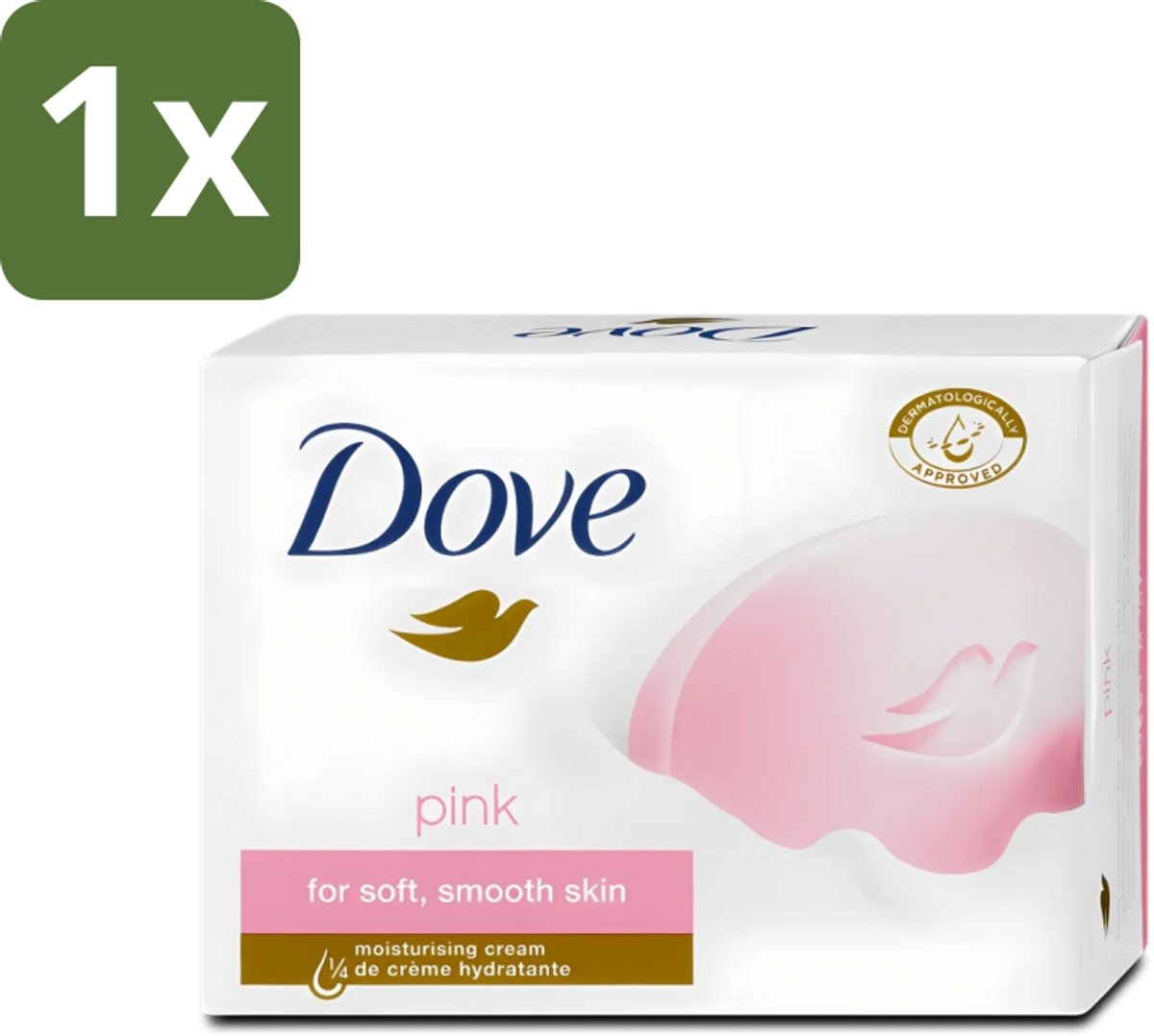1 x Dove - Zeep - Pink - Hydraterend - 90 g - Zeep - Hydraterende Zeep - Roze Zeep - Crème Zeep - Droge Huid