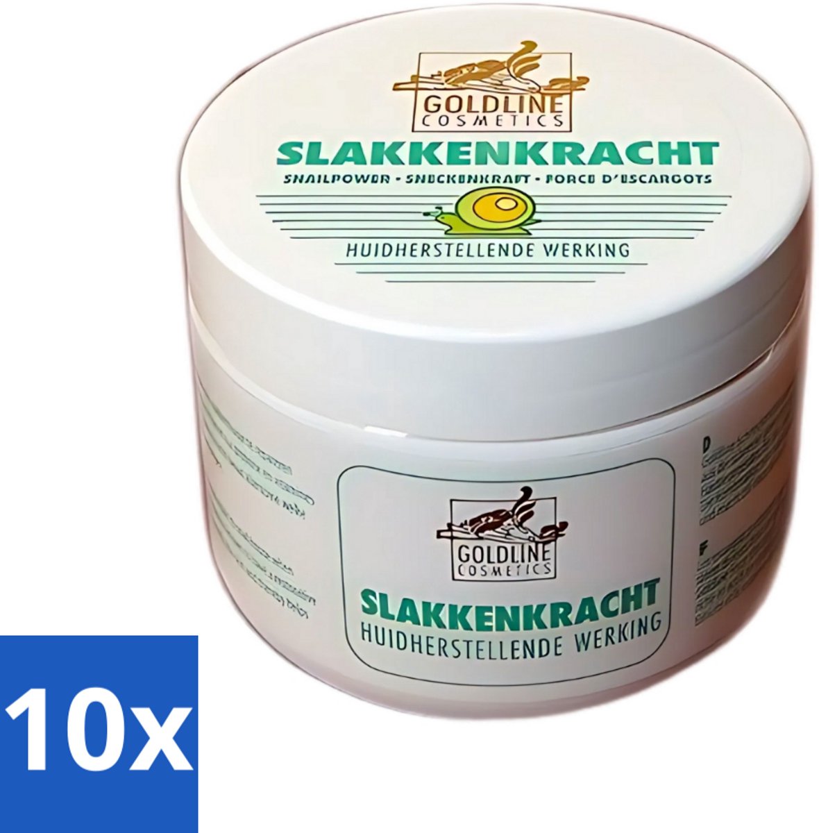 10 x Goldline - Bodycrème - Slakkenkracht - Huidverzorging - Verzachtend - 250 ml - Huidverzorging - Slakkenkracht - Bodycrème - Hydratatie - Huidherstel
