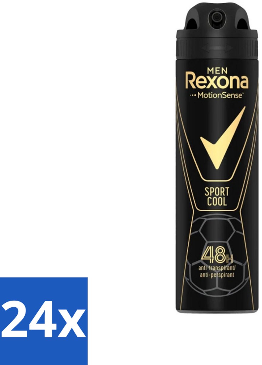 24 x Rexona Men - Sport Cool - Deodorant Spray - Anti Transpirant - 150 ml - Sport Deodorant - Anti Transpirant - Zweetvermindering - Deodorant Spray - Mannelijke Deodorant