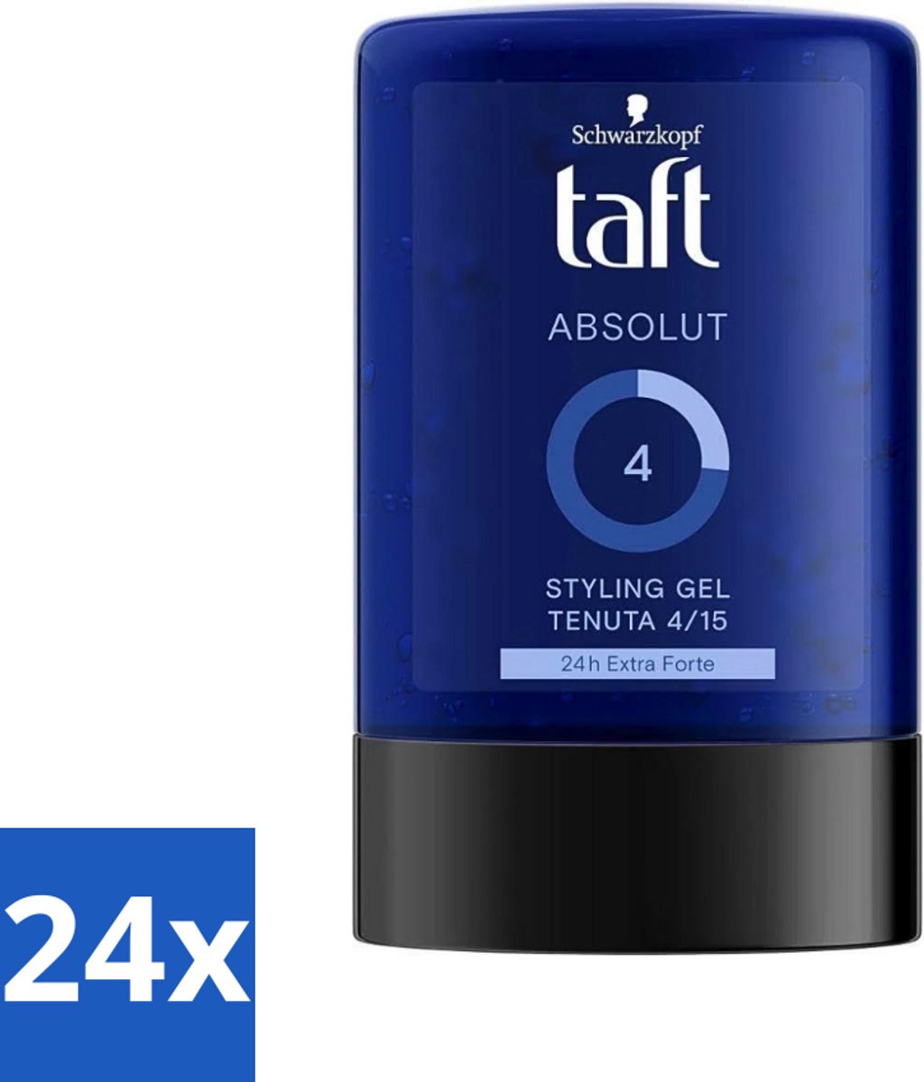 24 x Schwarzkopf - Taft - Absolut Haargel - Mannen - Langdurige Hold - 300 ml - Haargel Mannen - Langdurige Fixatie - Haargel Voor Mannen - Haargel Voor Haar - Haargel Voor Dagelijks Gebruik