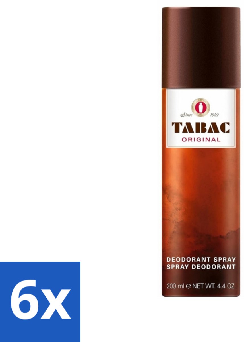 Tabac Original - Deodorant Spray - Anti-transpirant - 200 ml - Voordeelverpakking - 6 stuks