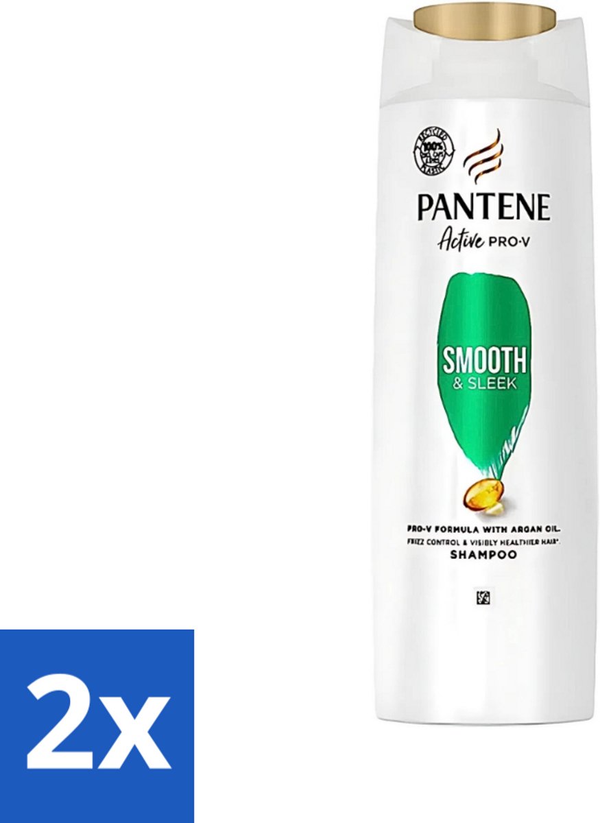 2 x Pantene - Shampoo - Smooth & Silky - Voor Glad en Zijdezacht Haar - 400 ml - Zijdezacht Haar - Glad Haar - Hydraterend Haar - Haar Verzorging - Haar Verzorging Droog Haar