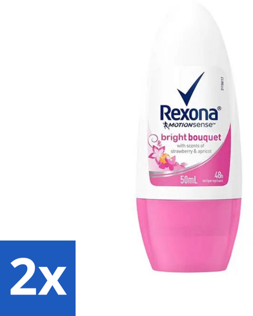 2 x Rexona - Bright Bouquet - Deo Roll-on - 50 ml - Deodorant - Deodorant Roll-on - Rexona - Bloemige Geur - Zweetbescherming