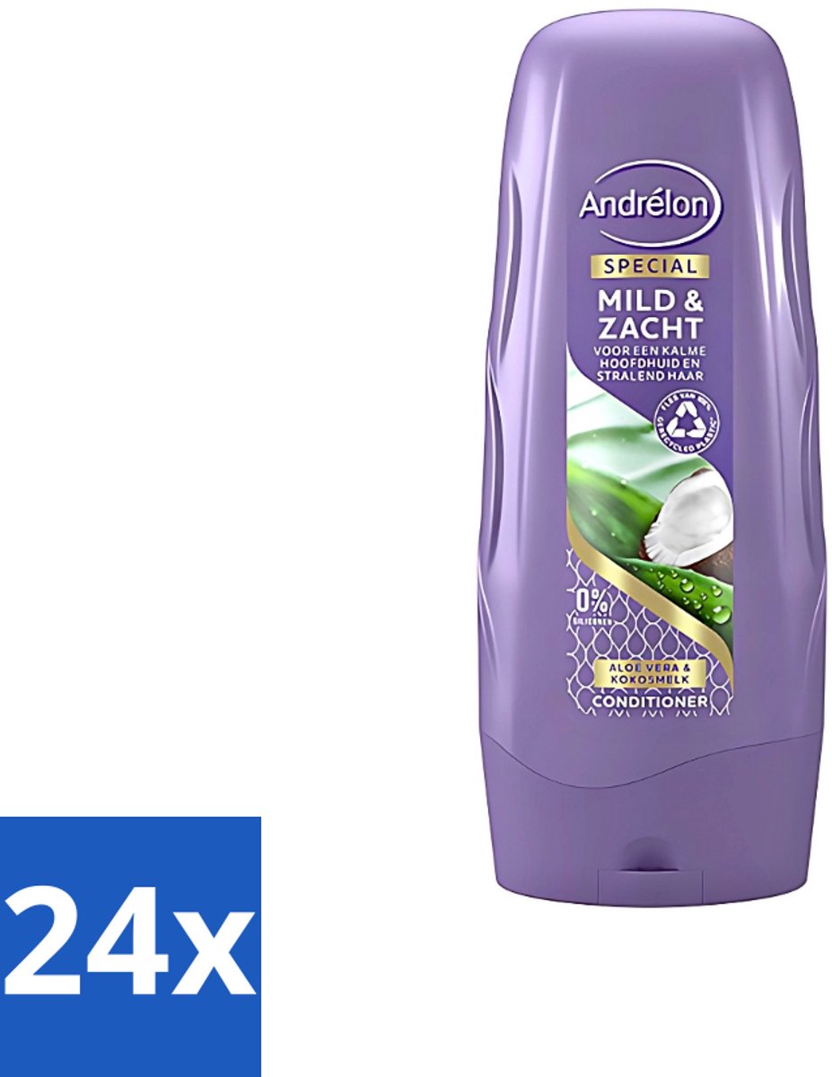 24 x Andrélon - Mild & Zacht - Conditioner - Voor Gevoelige Hoofdhuid - 300 ml - Gevoelige Hoofdhuid - Droge Hoofdhuid - Mild Haarverzorging - Zachte Haar - Glanzend Haar