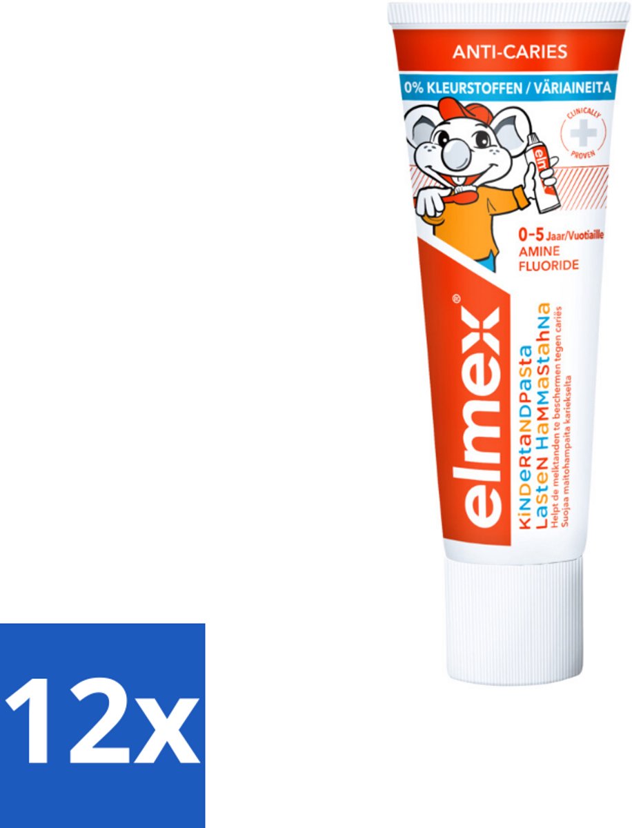 Elmex Gel-Tandpasta Peuter (0-5 Jaar) 75 ml - Voordeelverpakking - 12 stuks