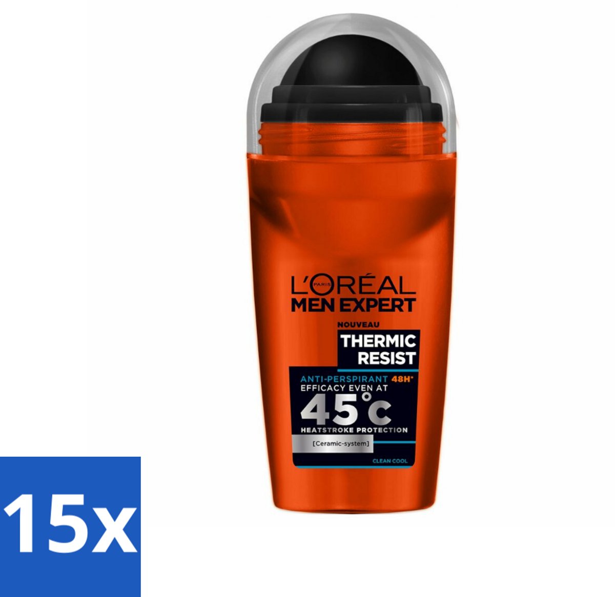 L'Oréal Men Expert Deodorant Roller Thermic Resist 50 ml - Bulkverpakking - 15 stuks