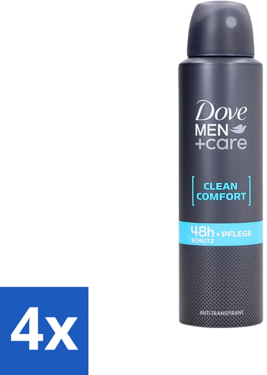 4 x Dove Men+Care - Clean Comfort - Deospray - Anti-Transpirant - 150 ml - Deodorant - Antitranspirant - Dove - Dove Men+Care - Clean Comfort