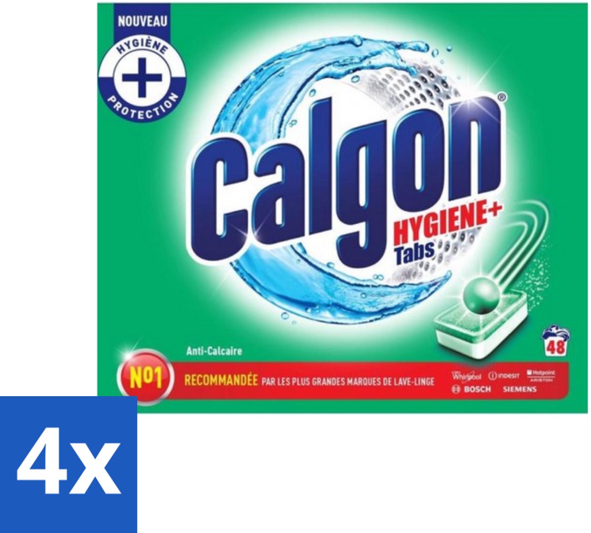 4 x Calgon - Wasmachinereiniger - Tegen Kalkaanslag - 48 Tabletten - Wasmachinereiniger - Kalkverwijderaar - Wasmachineonderhoud - Wasmachinetabletten - Wasmachine Reiniging