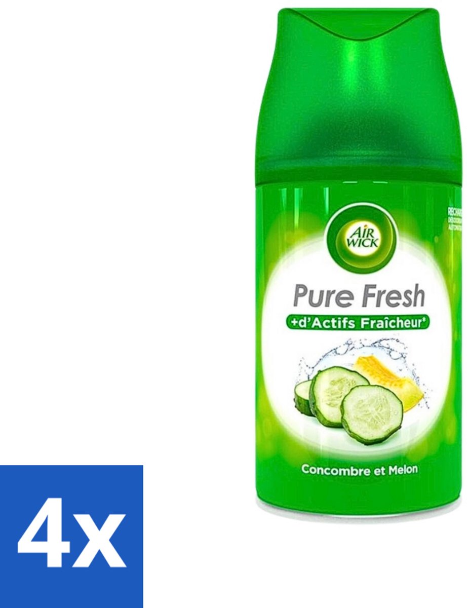 4 x Air Wick Freshmatic - Luchtverfrisser Navulling - Pure Fresh Komkommer - 250ml - Luchtverfrisser - Geurverspreider - Air Wick - Komkommergeur - Frisse Geur