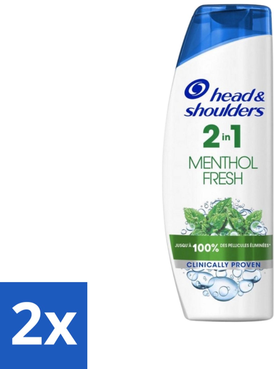 2 x Head & Shoulders - 2in1 Anti-Roos Shampoo & Conditioner - Menthol Fresh - 270 ml - Anti-Roos Shampoo - Roos Shampoo - Hoofdhuidverzorging - Haarverzorging - Menthol Fresh