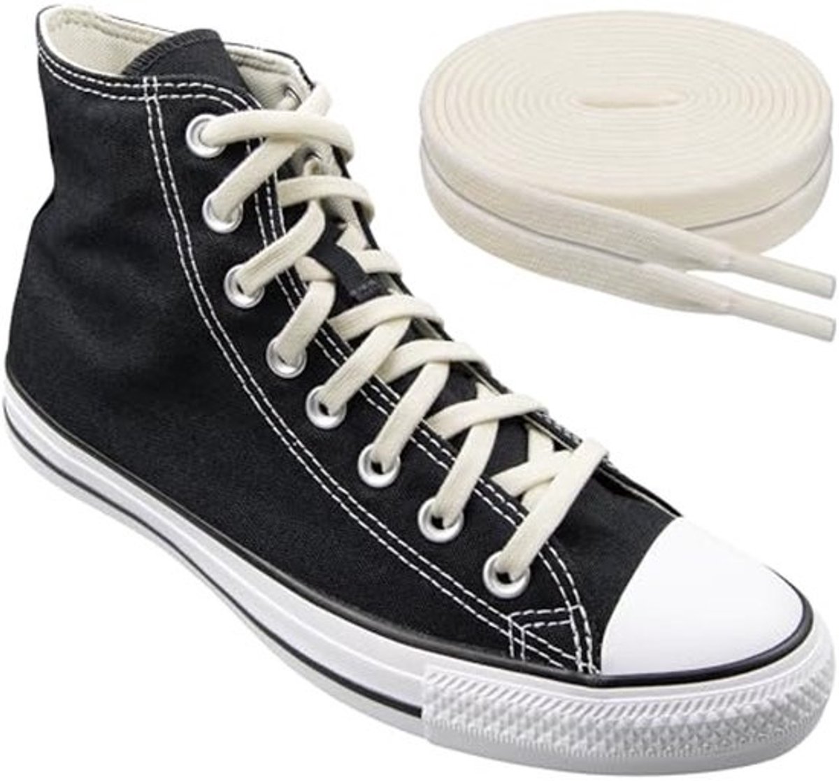Elastische Schoenveters voor Converse High Loopschoenen - Vervangende Platte Rekbare Veters zonder Strikken
