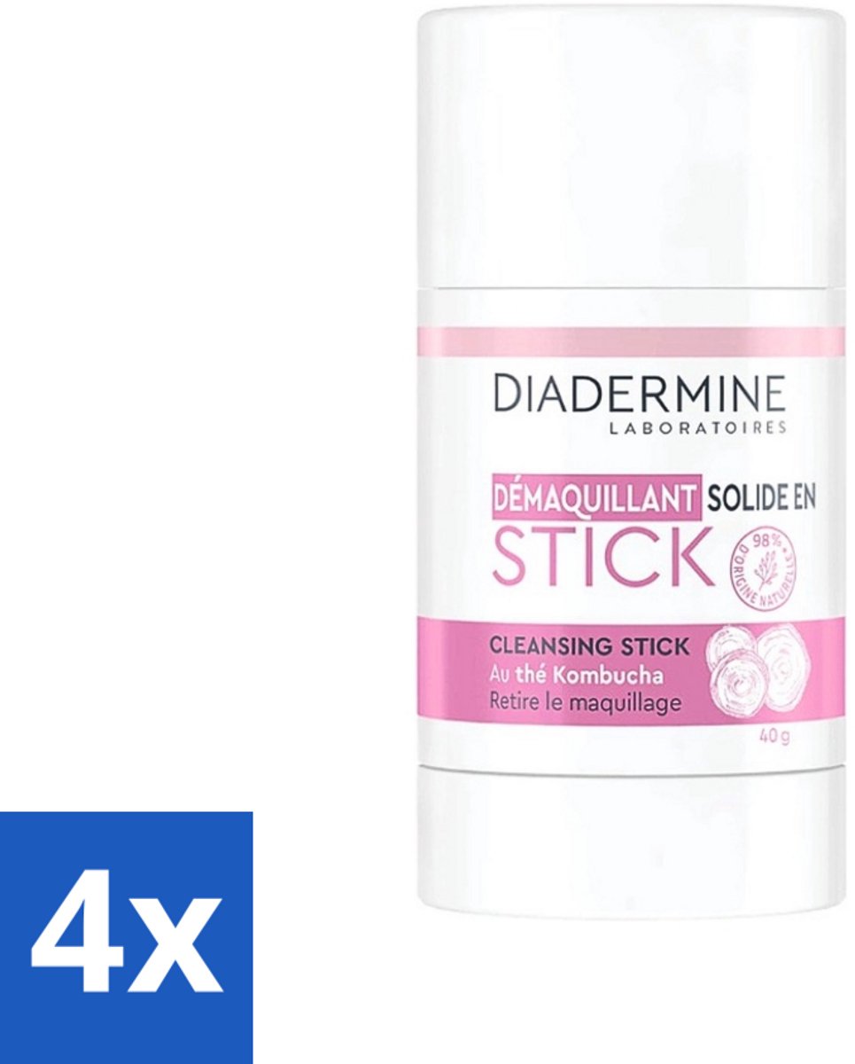 4 x Diadermine - Essential Care - Cleansing Stick - Kombucha - 40g - Huidreiniger - Reinigingstick - Kombucha Thee - Gezichtsreiniger - Gevoelige Huid