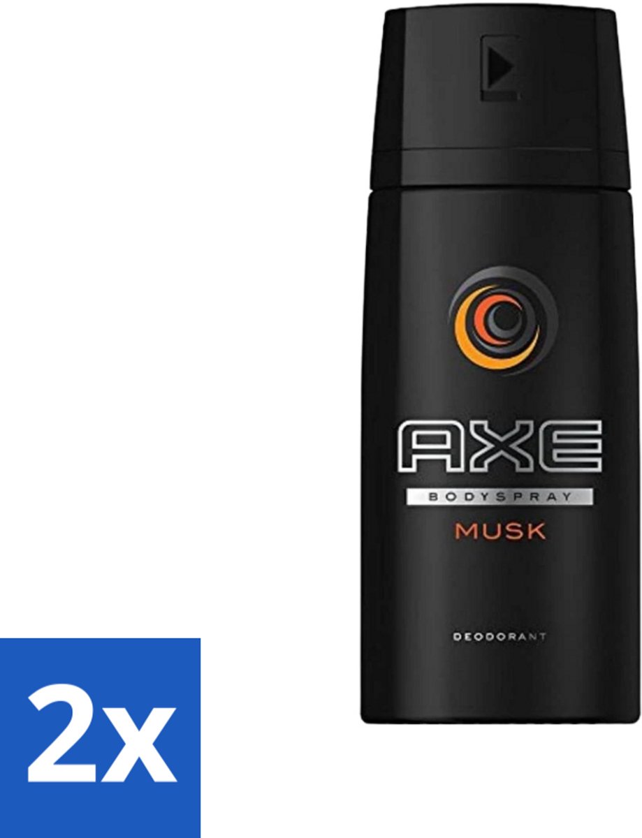 2 x Axe - Deodorant Bodyspray - Musk - 150 ml - Mannen Deodorant - Musk Geur - Deodorant Bodyspray - Langdurige Frisheid - Axe Deodorant
