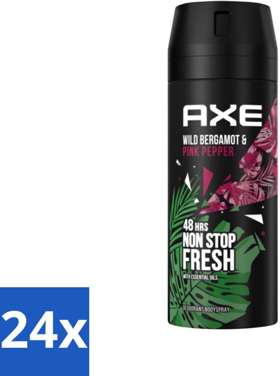 Axe - Deodorant Bodyspray - 48hrs Fresh - Wild Bergamot & Pink Pepper - 150 ml - Voordeelverpakking - 24 stuks