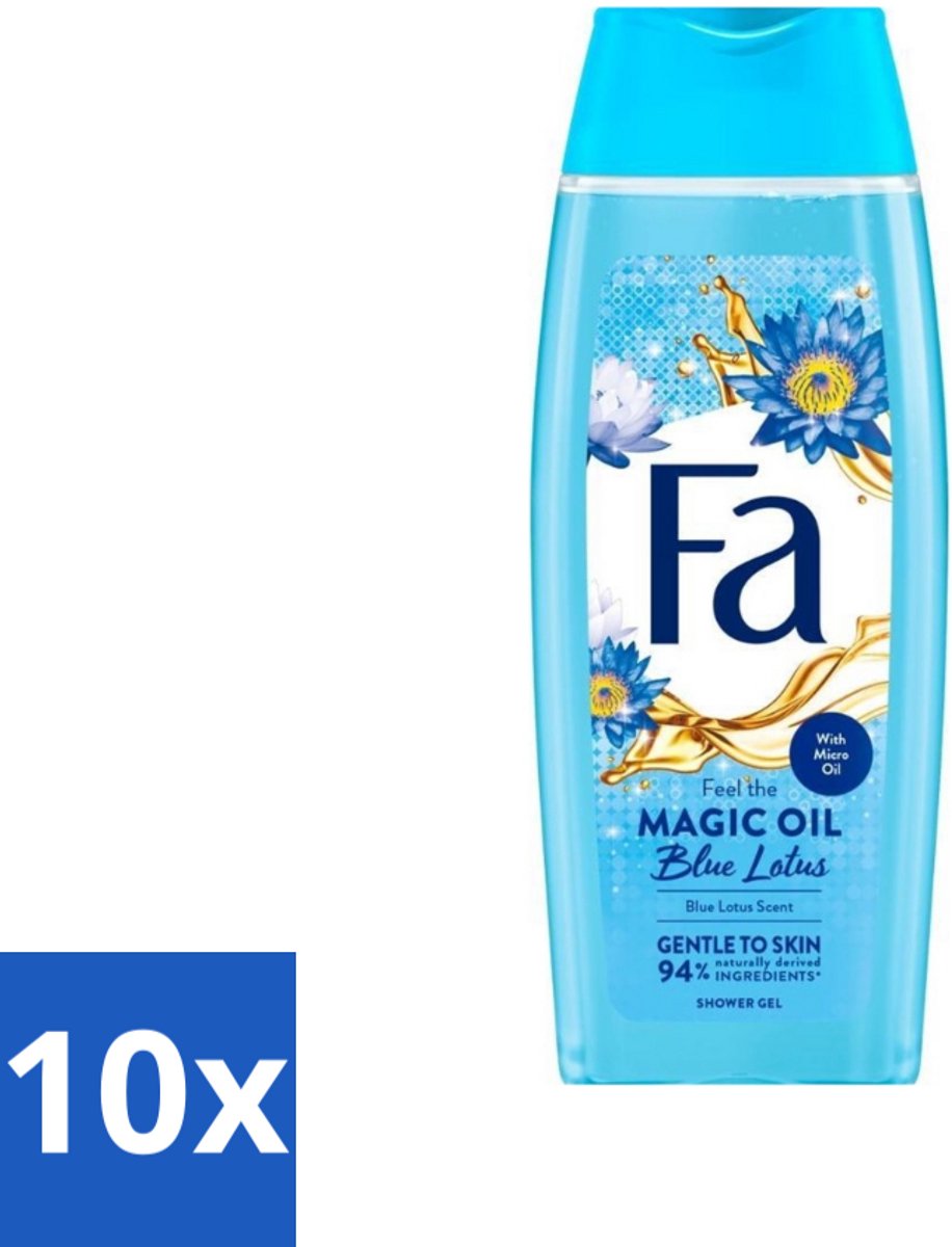 Fa - Douchegel - Magische Olie - Blue Lotus Geur - 250 ml - Bulkverpakking - 10 stuks