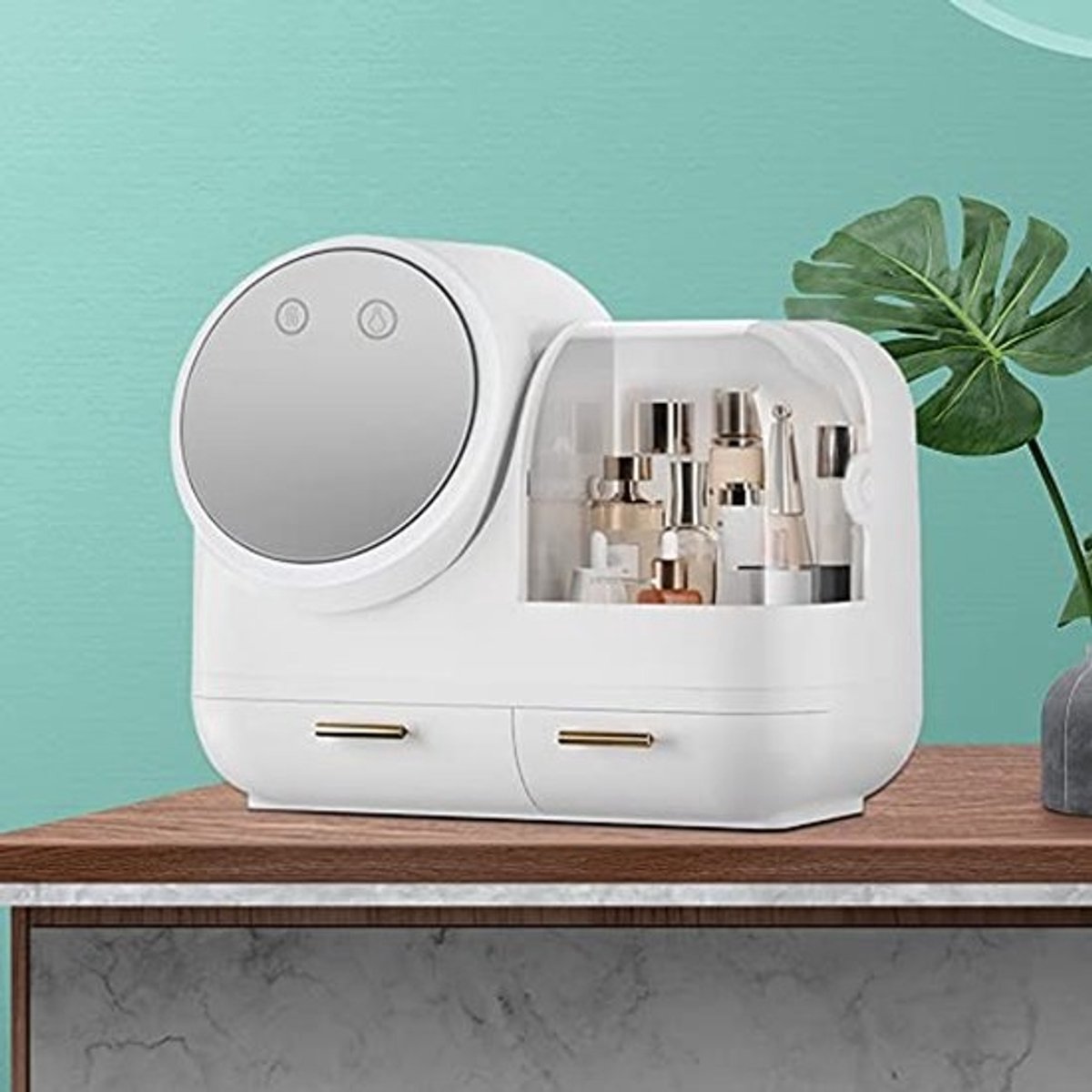 Cosmetica-organizer met Spiegel en LED-lampjes - Stofdicht, USB-oplaadbaar en Met Lichteffecten