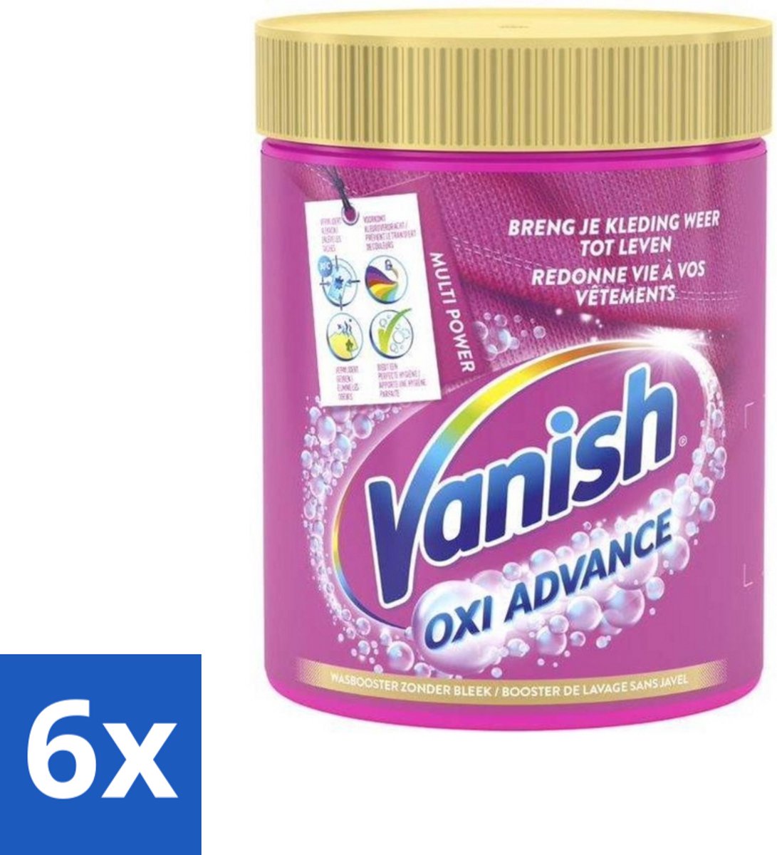 Vanish Oxi Advance - Vlekkenverwijderaar Poeder - Zonder Bleek - Gekleurde Was - 840 Gram - Voordeelverpakking - 6 stuks
