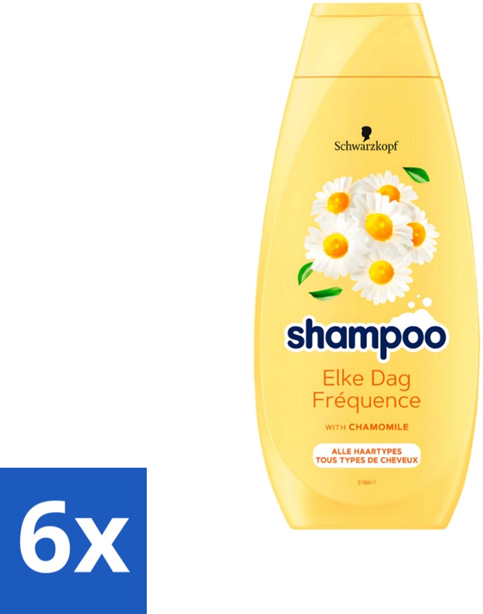 6 x Schwarzkopf - Shampoo - Elke dag - Kamille - Alle types haar - 400 ml - Kamille Shampoo - Shampoo Voor Dagelijks Gebruik - Shampoo Voor Alle Haartypes - Milde Shampoo - Shampoo Voor Gevoelig Haar