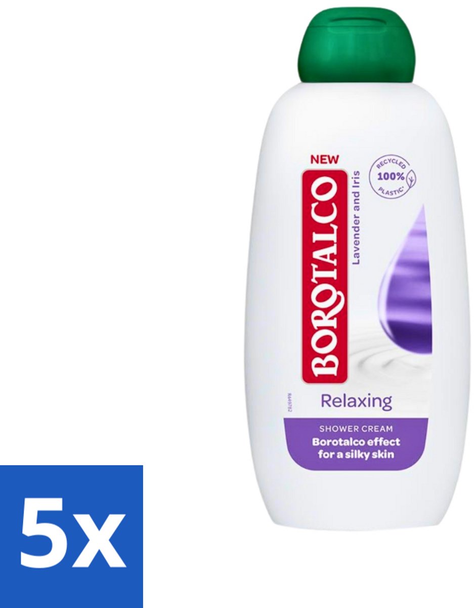 Borotalco - Douchegel - Relaxing - Lavender & Iris - 250 ml - Bulkverpakking - 5 stuks