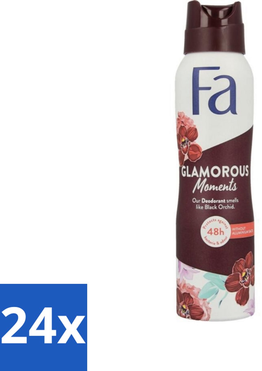 Fa - Glamorous Moments - Deodorant Spray - Zwarte Orchidee - 150 ml - Voordeelverpakking - 24 stuks