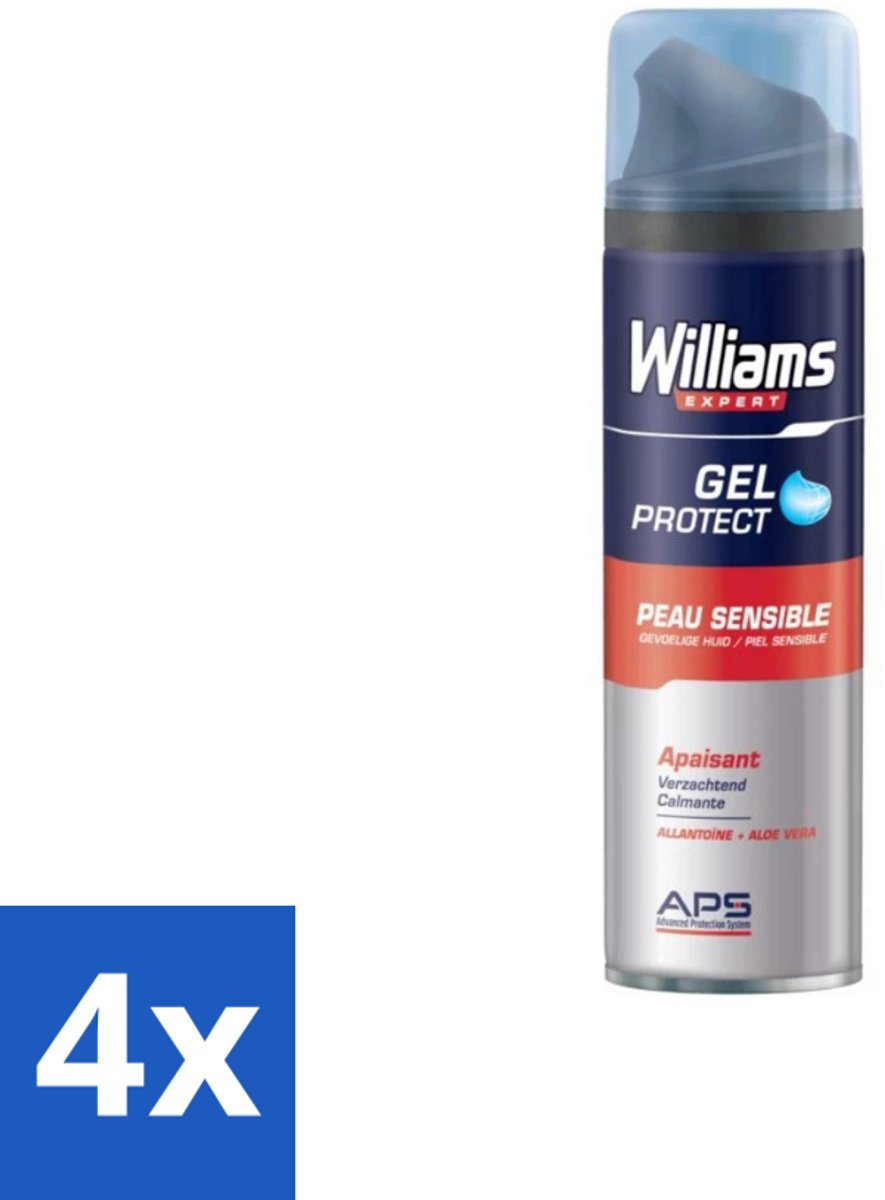 Williams - Expert - Scheergel - Gevoelige Huid- 200 ml - Voordeelverpakking - 4 stuks