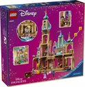 Achterkant van Lego Disney Princess Rapunzels Kasteel box met details van het speelgoed. Pastelkleurig kasteel en figuren.
