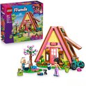 LEGO Friends 42682: Natuur Glamping Cabin met speelgoed huisje, fiets, poppetjes en accessoires.