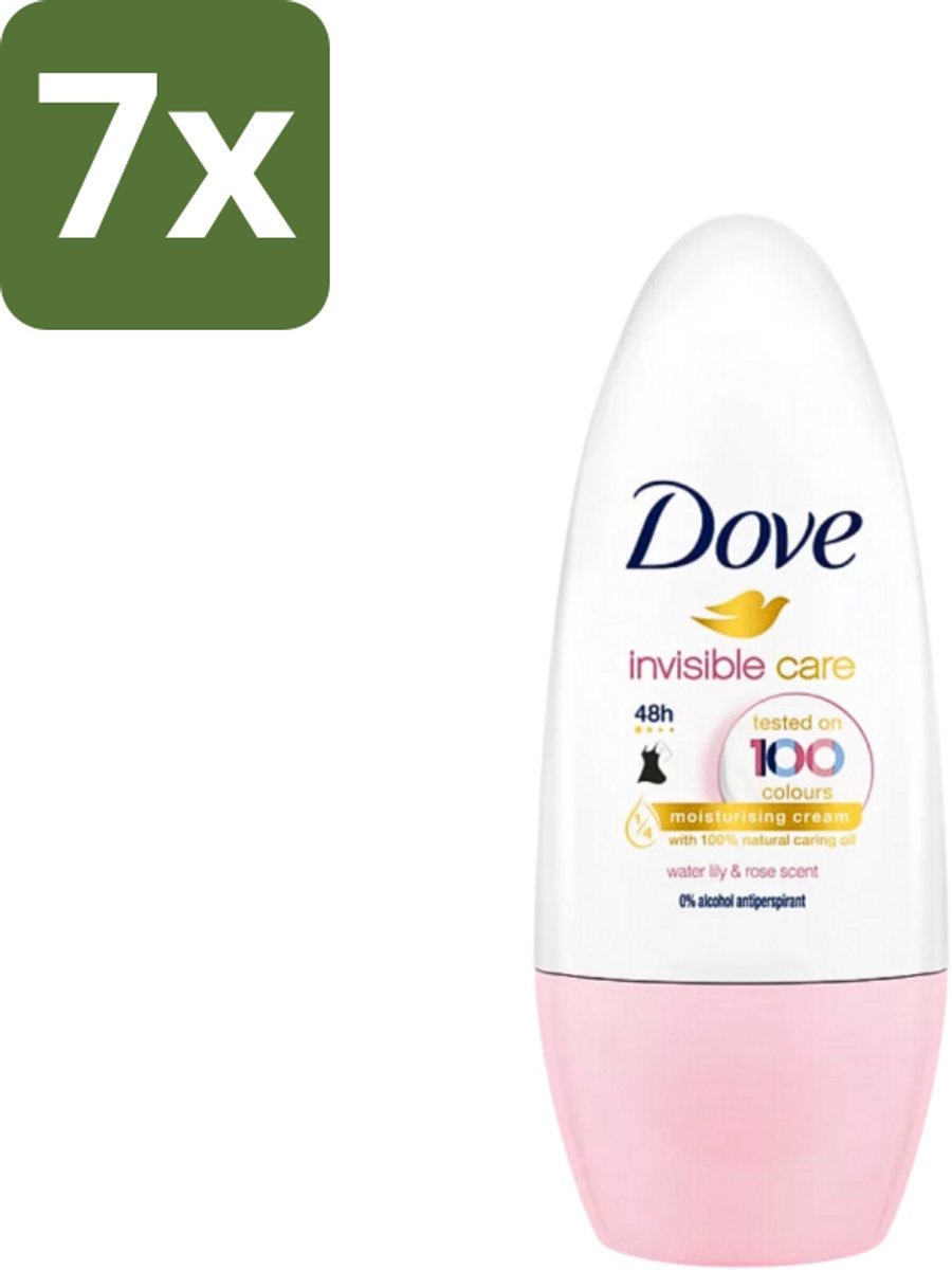 Dove Invisible Touch - Floral Care - Deodorant Roll-on - Waterlelie & Roos - 50 ml - Bulkverpakking - 7 stuks